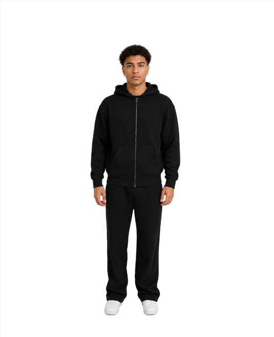 Felpa uomo cappuccio marsupio zip manica lunga boxyfit