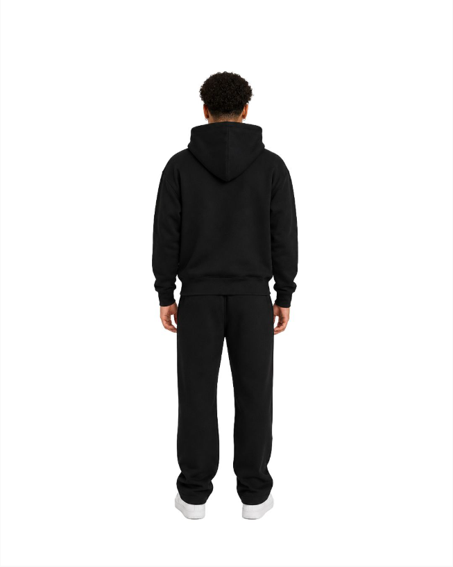 Felpa uomo cappuccio marsupio zip manica lunga boxyfit