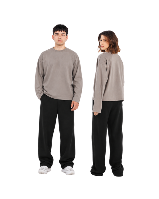 T shirt uomo boxyfit collo in maglina manica lunga