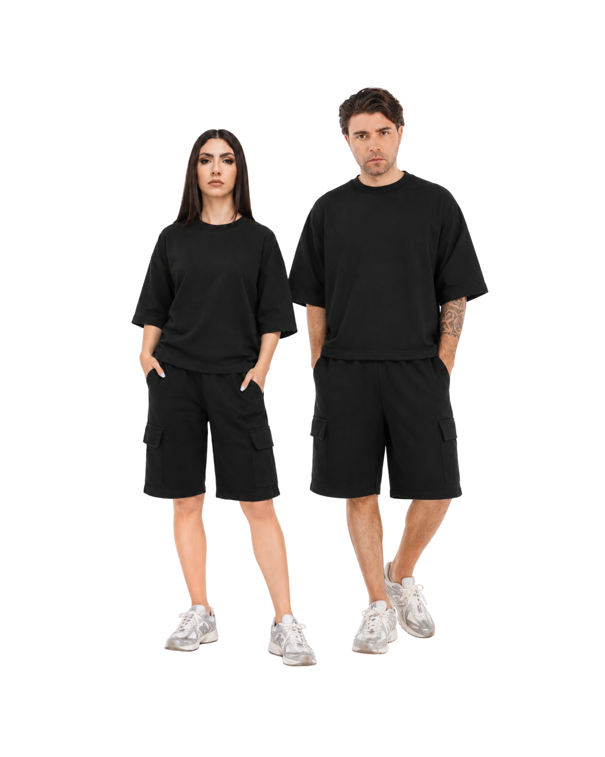 Felpa unisex paricollo manica 3/4 boxyfit
