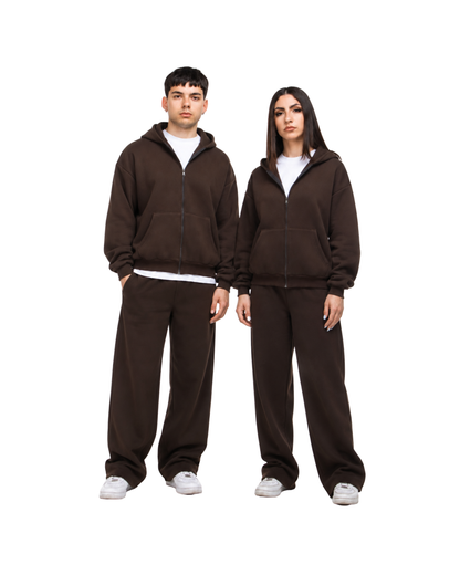 Felpa unisex cappuccio marsupio zip manica lunga boxyfit