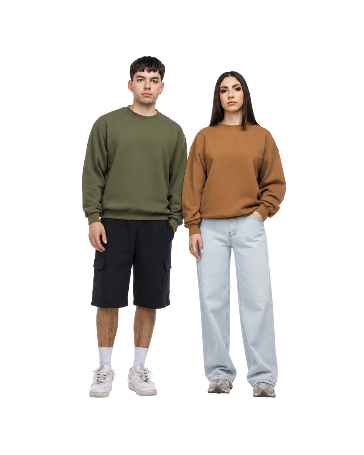Felpa unisex cappuccio marsupio manica lunga boxyfit