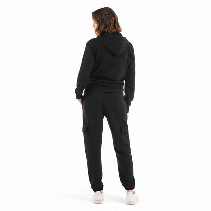 Felpa uomo regular cappuccio, marsupio e zip manica lunga