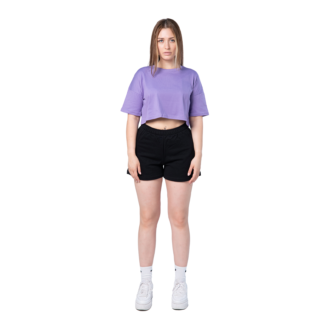 T shirt crop donna over manica corta