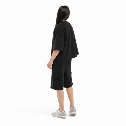 Felpa unisex paricollo manica 3/4 boxyfit