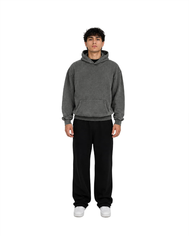 Felpa unisex cappuccio marsupio manica lunga boxyfit