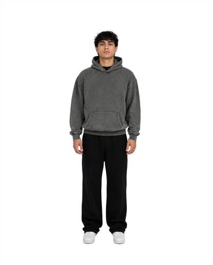 Felpa unisex cappuccio marsupio manica lunga boxyfit