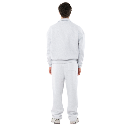 Felpa unisex collo alto mezza zip manica lunga boxyfit