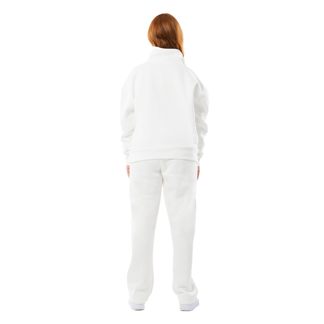 Felpa unisex collo alto mezza zip manica lunga boxyfit