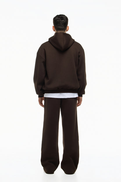 Felpa unisex cappuccio marsupio zip manica lunga boxyfit