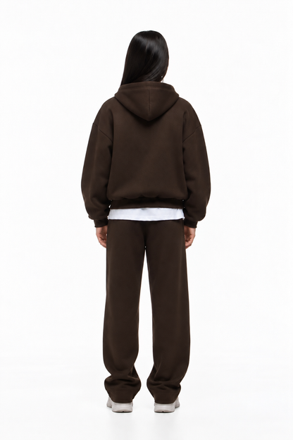 Felpa unisex cappuccio marsupio zip manica lunga boxyfit