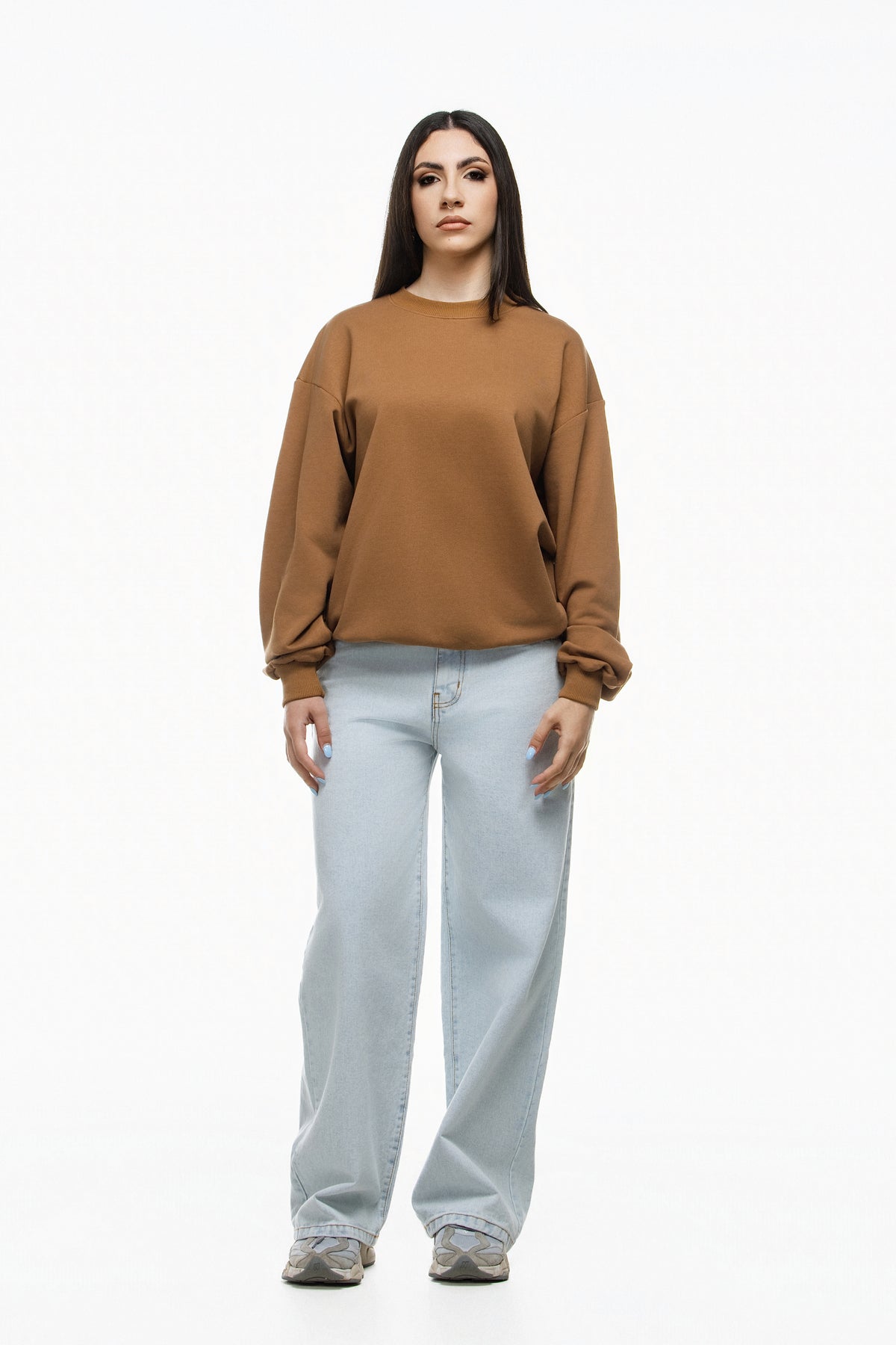 Felpa unisex cappuccio marsupio manica lunga boxyfit