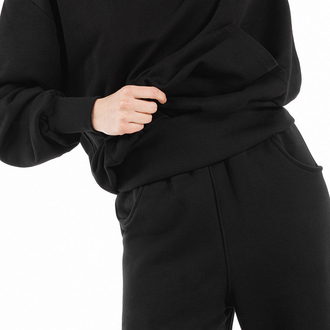 Felpa unisex cappuccio/marsupio manica lunga boxyfit