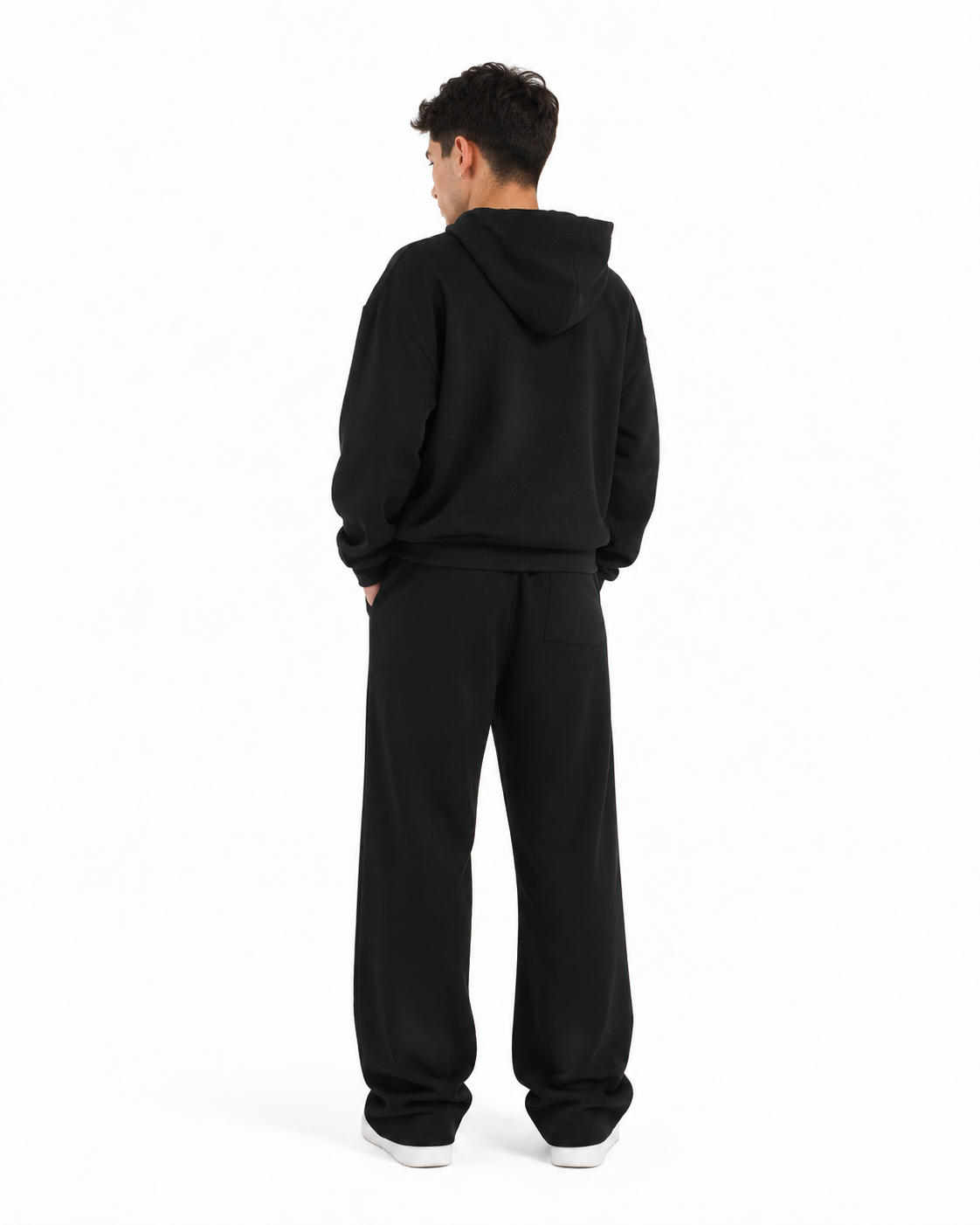 Felpa unisex cappuccio/marsupio manica lunga boxyfit
