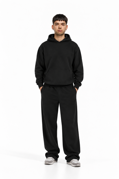 Felpa unisex cappuccio/marsupio manica lunga boxyfit